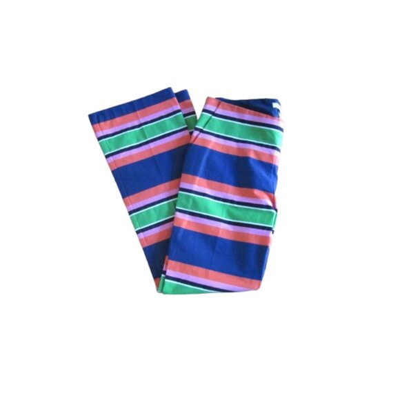 New w Tags, Trina Turk Stripe Cotton Flare Crop Pants Size 2